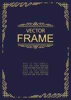 vector frame art deco style gold color