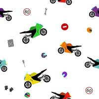 vector motocircle seamless pattern for printing on fabric