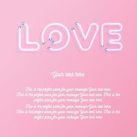 Love greeting card wtih copy space on pink background for promotion vector