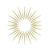 Sunburst gold glitter effect isolated on white background. Vintage light starburst use for logo, labels and badges. Vector Illustration