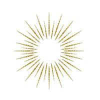 Sunburst gold glitter effect isolated on white background. Vintage light starburst use for logo, labels and badges. Vector Illustration