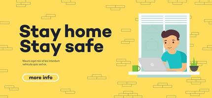 Stay home stay safe - concept illustration vector