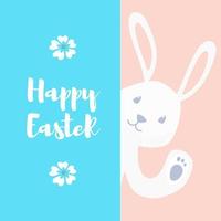 Happy easter banner with bunny vector