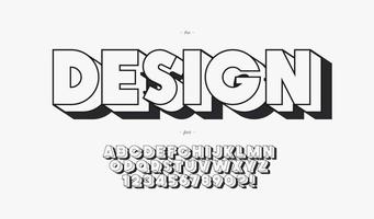 Vector design font 3d bold style