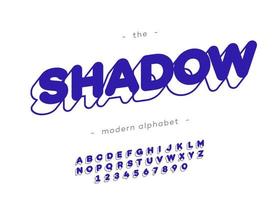 Vector 3d bold shadow font modern typography