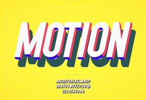 Motion vector font 3d bold style