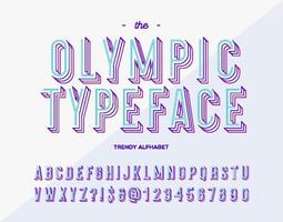 Vector typeface trendy alhabet 3d colorful style