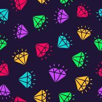 Diamond seamless pattern on dark background for use your design work. Decoration element. Vector Illustration