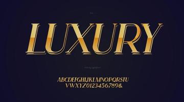 Luxury vector font gold bright style