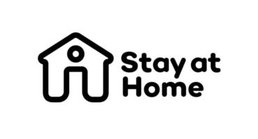 Stay at home sign vector