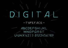 tipografía de tecnología digital vectorial vector