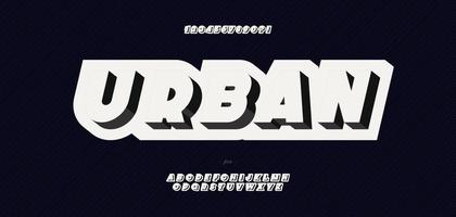 vector tipo de letra urbana estilo negrita 3d