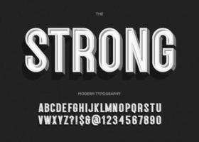 Vector strong font modern typography sans serif style
