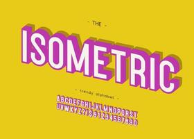 Vector isometric 3d bold font sans serif typography