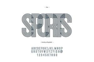 vector deporte alfabeto tipografía moderna