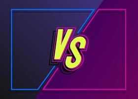 Vector versus banner with frame neon style