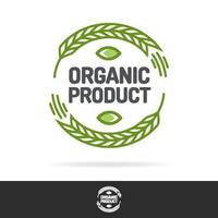 Organic product logo set color line style vector