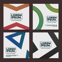 conjunto de plantillas de diseño de portada de forma cuadrada con estilo de degradado de líneas abstractas para catálogo, póster, volante