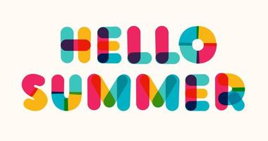 Hello summer poster bold colorful style vector