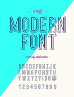 Modern font trendy alhabet 3d colorful style vector