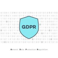 gdpr. concepto de regulación general de protección de datos sobre fondo blanco vector