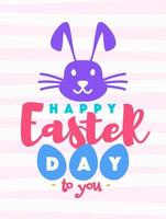 Easter greeting card with wish - happy easter day to you cute color style for promotion vector