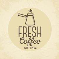 Fresh coffee logo with cup line style isolated on background for cafe, coffee shop, restaurant vector