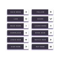 Set of button trendy simple style vector