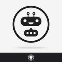 Chat bot icon set isolated on background for chatting technology, connection vector