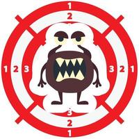 Target with brown monster flat style vector
