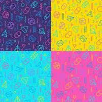 Geometric seamless pattern set lines and shapes color on different background for presentation vector