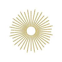 Sunburst gold glitter effect isolated on white background. Light starburst use for logo, labels and badges. Vector Illustration