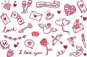 Set of Valentines Day Doodles vector