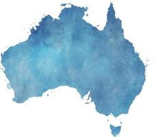 Blue watercolor map of Australia vector