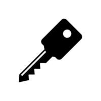 plantilla de ilustración de vector de símbolo de icono de llave de rectángulo. icono de inspiración de vector de diseño plano negro simple. recursos gráficos de elementos básicos clave