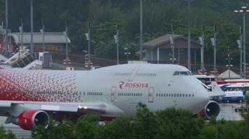Jumbo jet Rossiya on runway