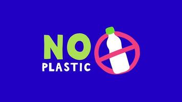 Animation Text NO PLASTIC for Earth Day Concept. video