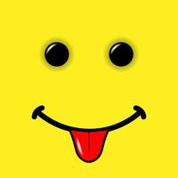 smile emoticon on yellow background vector