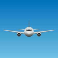 Realistic Airplane isolated front view vector