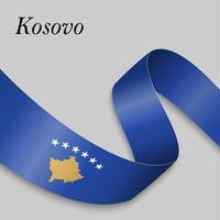 Waving ribbon or banner with flag vector