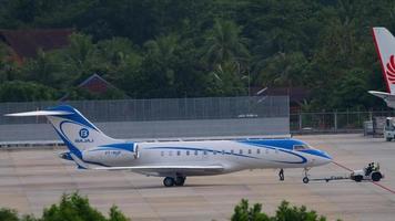 Private airplane towing in Phuket airport video