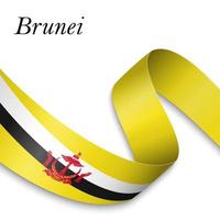 Waving ribbon or banner with flag vector