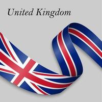 Waving ribbon or banner with flag vector