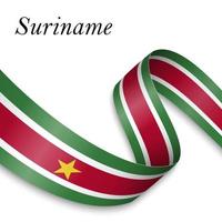 Waving ribbon or banner with flag vector