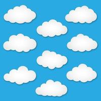 cut out paper clouds vector