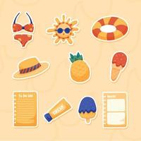 Summer Holiday Journaling Sticker Set vector