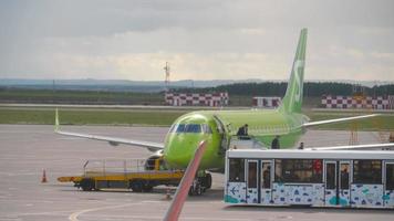 Arrival of regional jet to Kazan, Russia. video