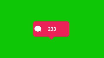 Instagram red icon comments counter green screen video clip free download