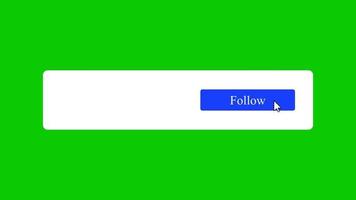 Social media follow button green screen video clip free download