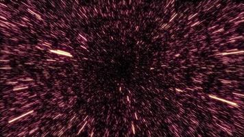 Red color hyperspeed effect in space animation video